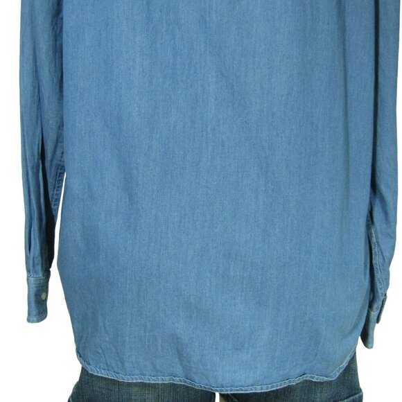 RALPH LAUREN JEANS CO 1X Chambray WESTERN Country Prairie Button Front Shirt - Picture 7 of 11